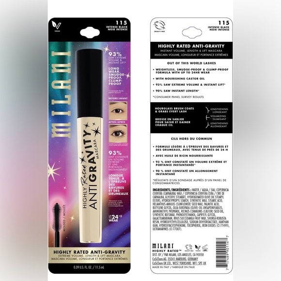NEW Unopened Milani Highly Rated Anti-Gravity Black Mascara - Picture 6 of 6